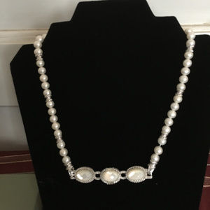 JUDITH RIPKA STERLING SILVER CULTURED PEARL NECK